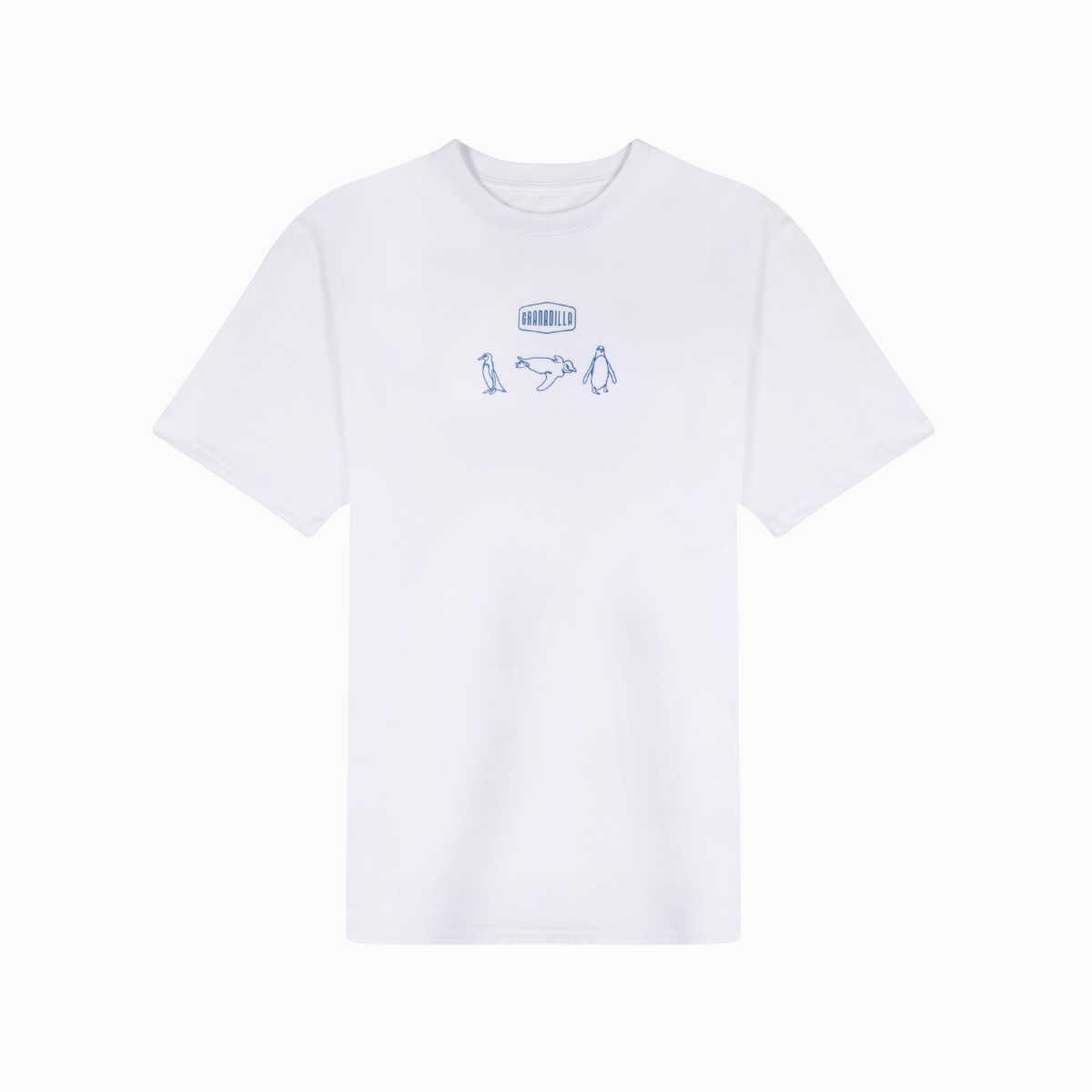 White Tee | Penguin / Blue