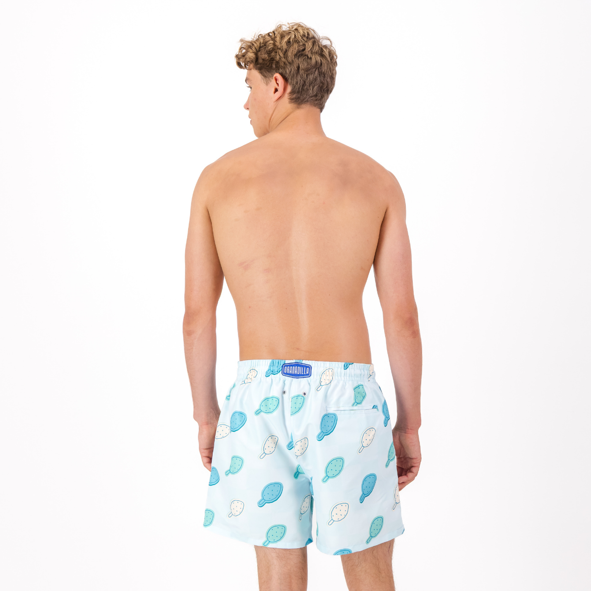 Mid-length Swim Shorts | Checkerboard Lolly / Blue