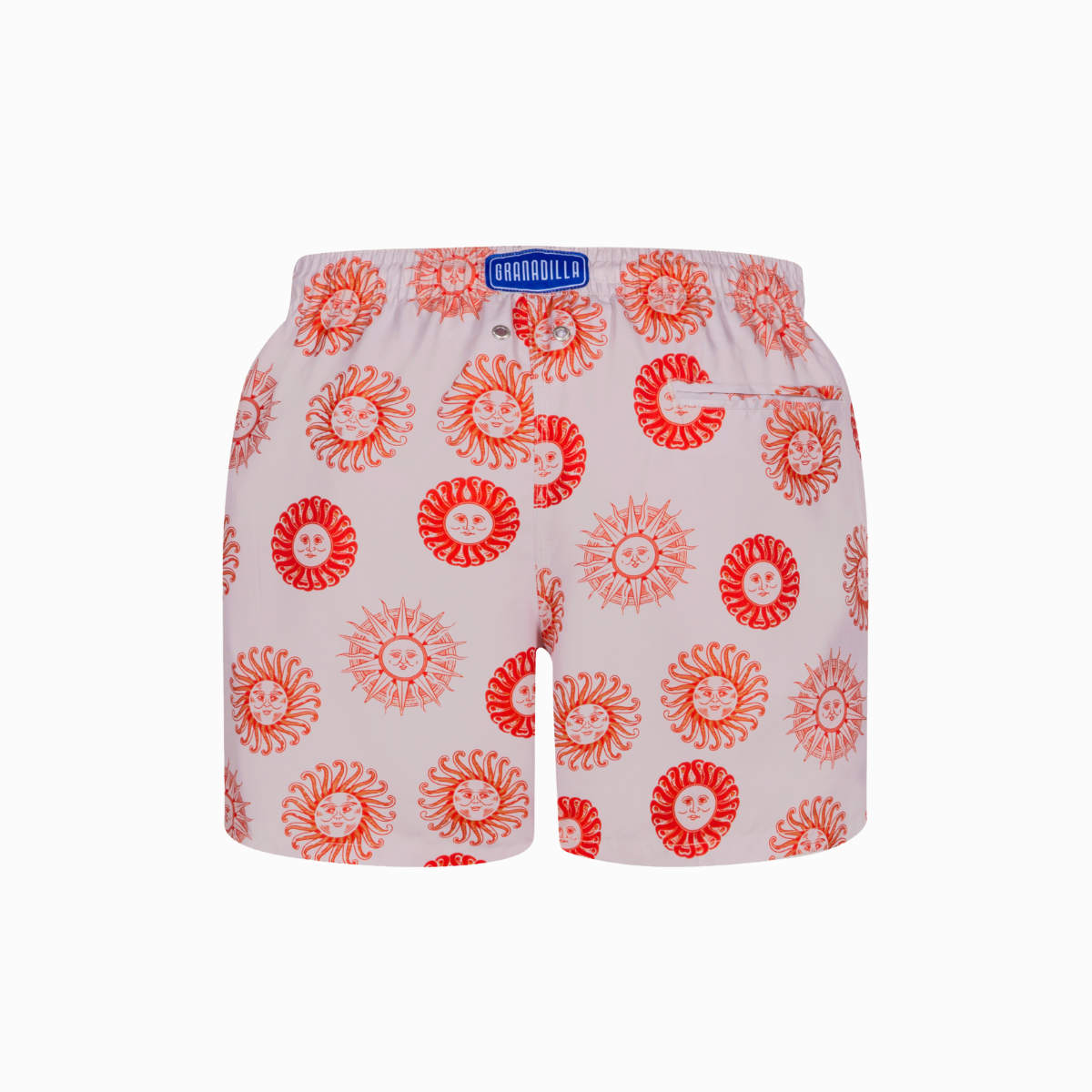 Mid-length Swim Shorts | Orange Helios / Beige