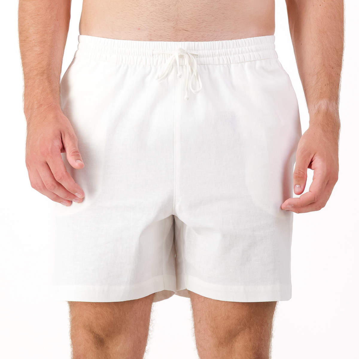 Mens Pull on Shorts / White