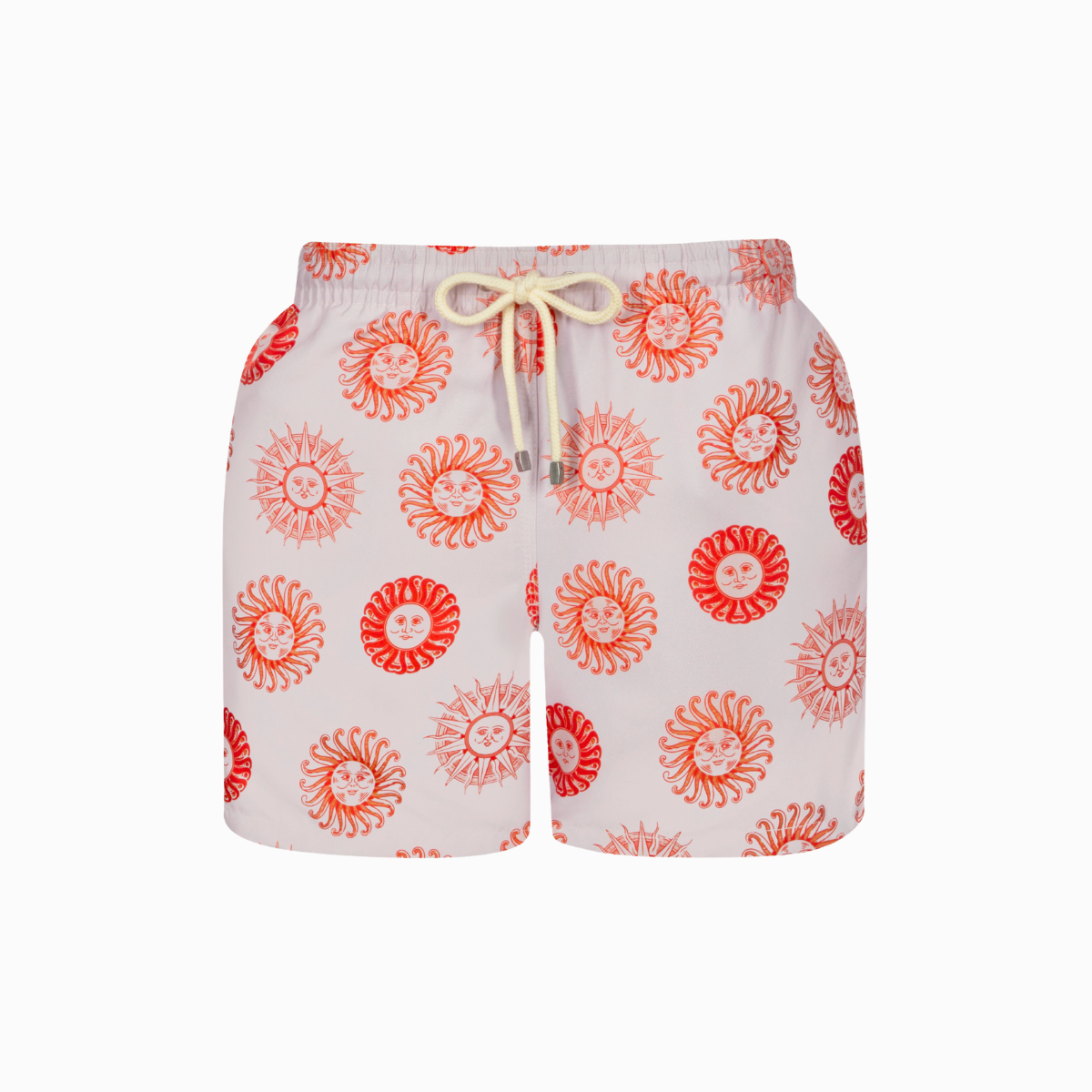 Mid-length Swim Shorts | Orange Helios / Beige