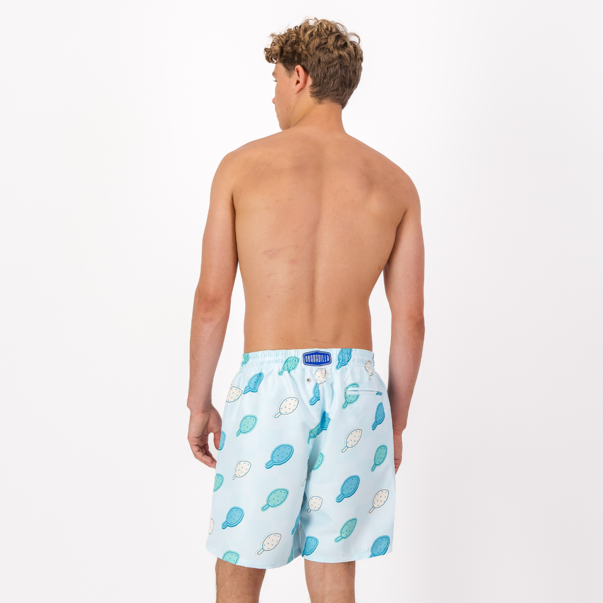 Long Swim Shorts | Checkerboard Lolly / Blue
