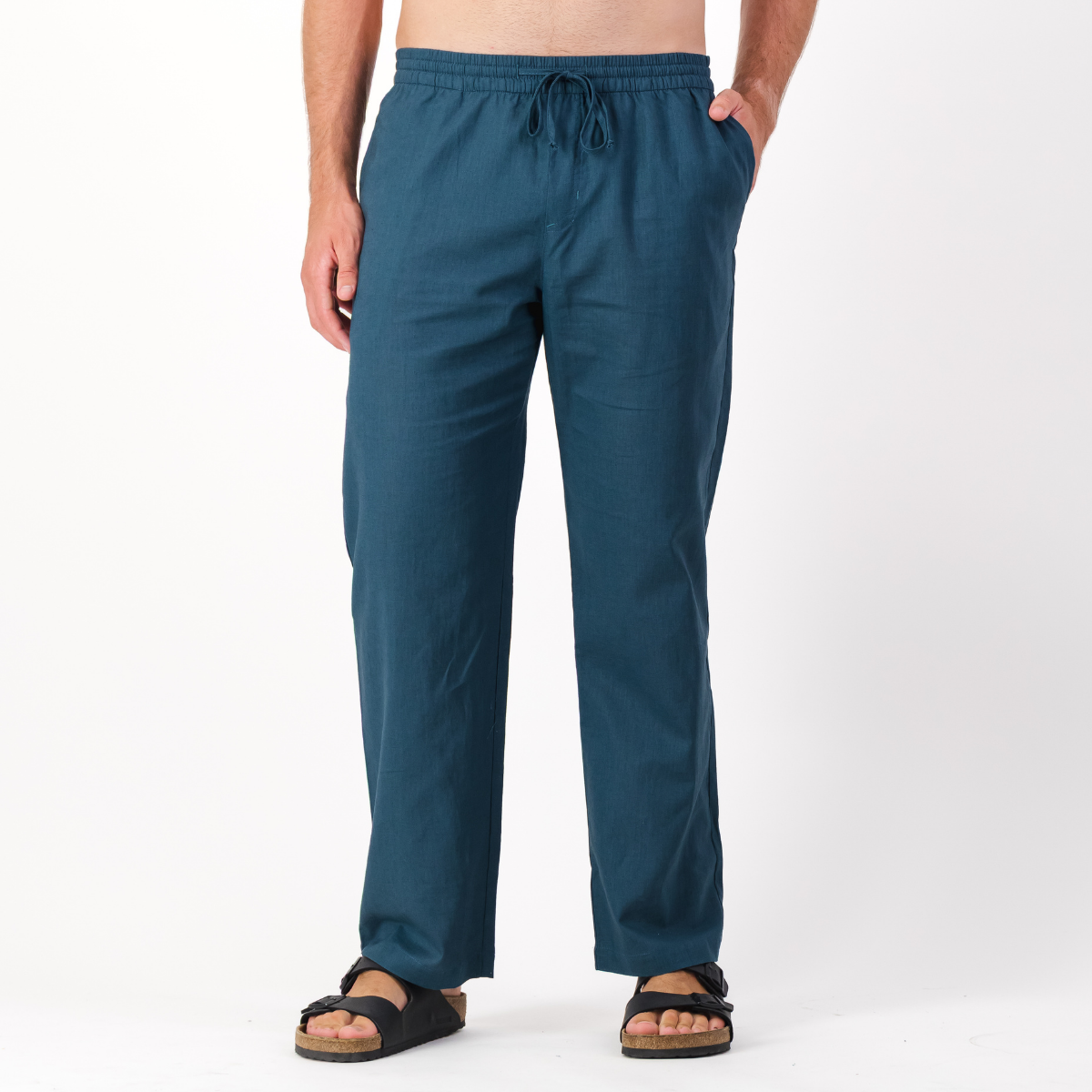 Mens Pull on Pants | Plain / Teal