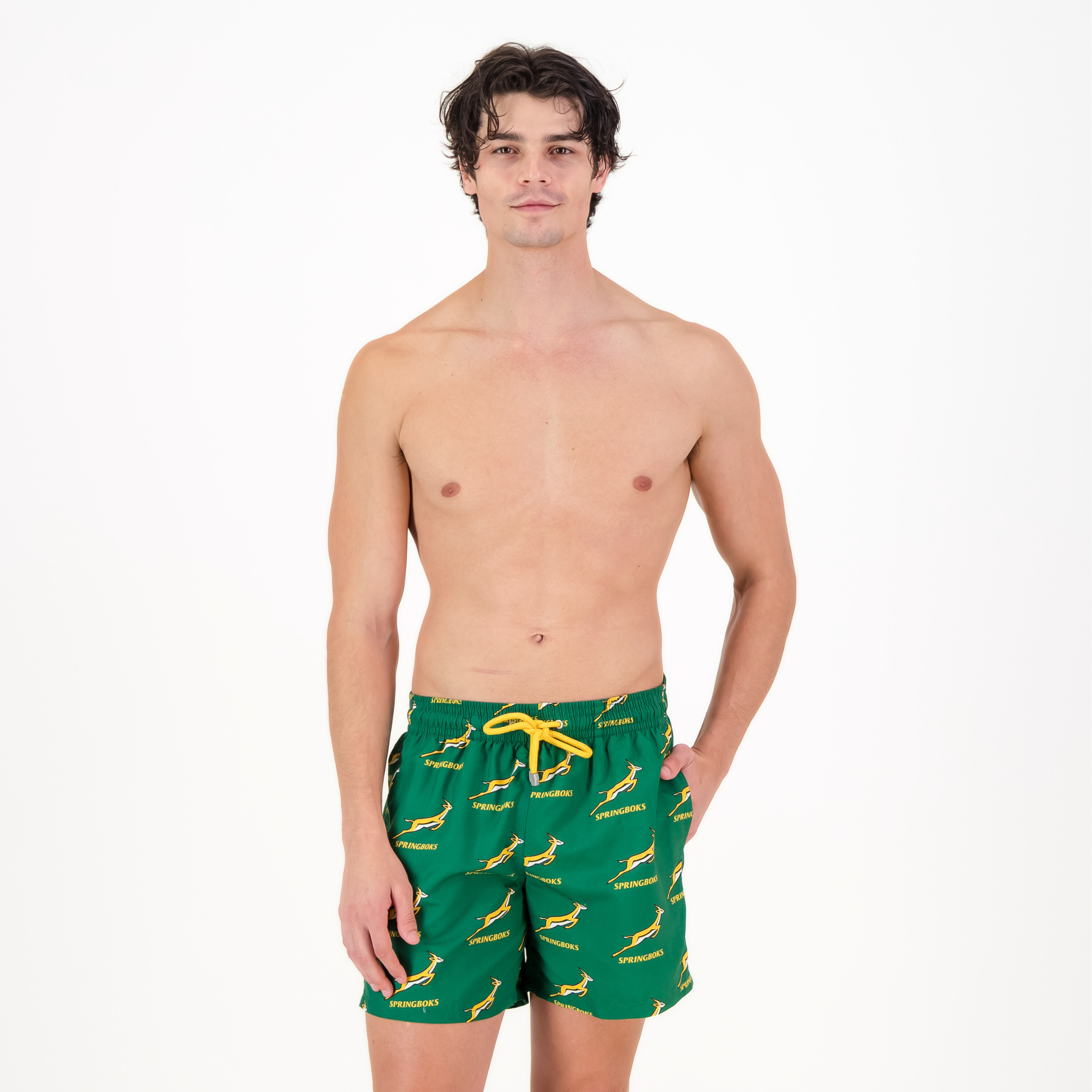 Mid-Length Swim Shorts | Springbok / Green
