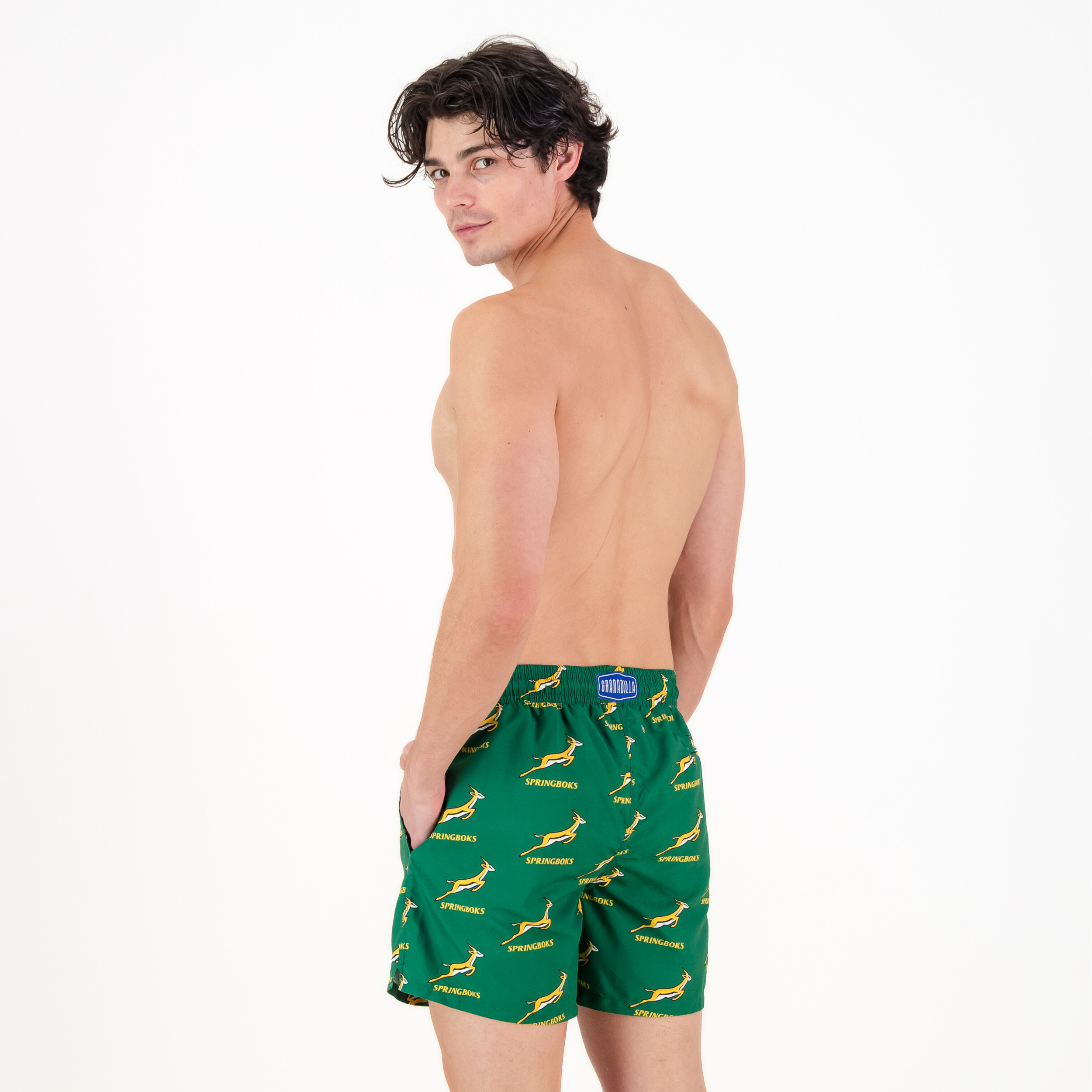 Mid-Length Swim Shorts | Springbok / Green