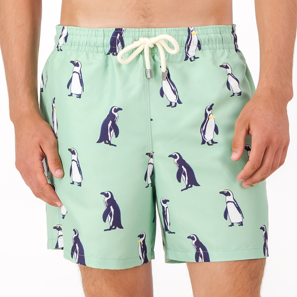Mid-length Swim Shorts | Penguins / Mint