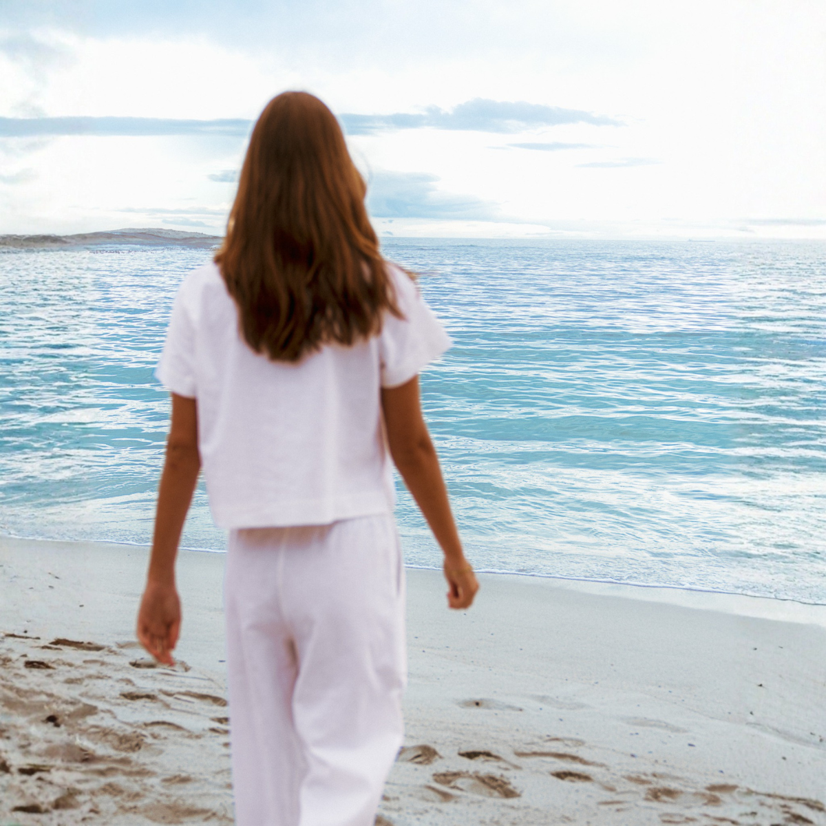 Womens Pull on Pants / Plain / White
