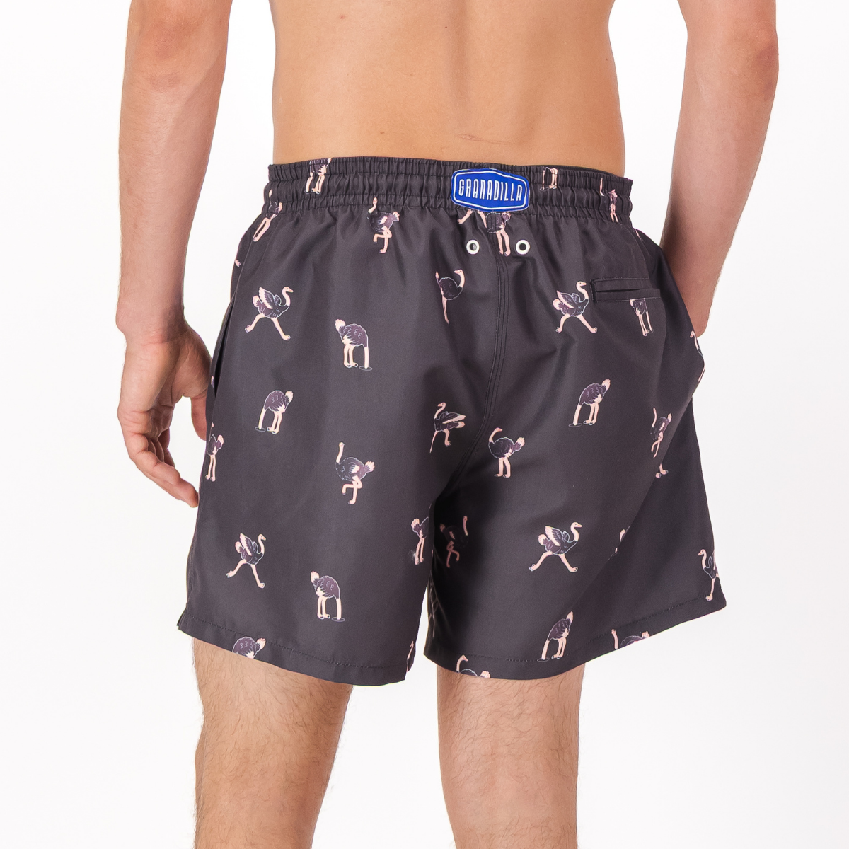 Mid-length Swim Shorts | Ostrich / Black