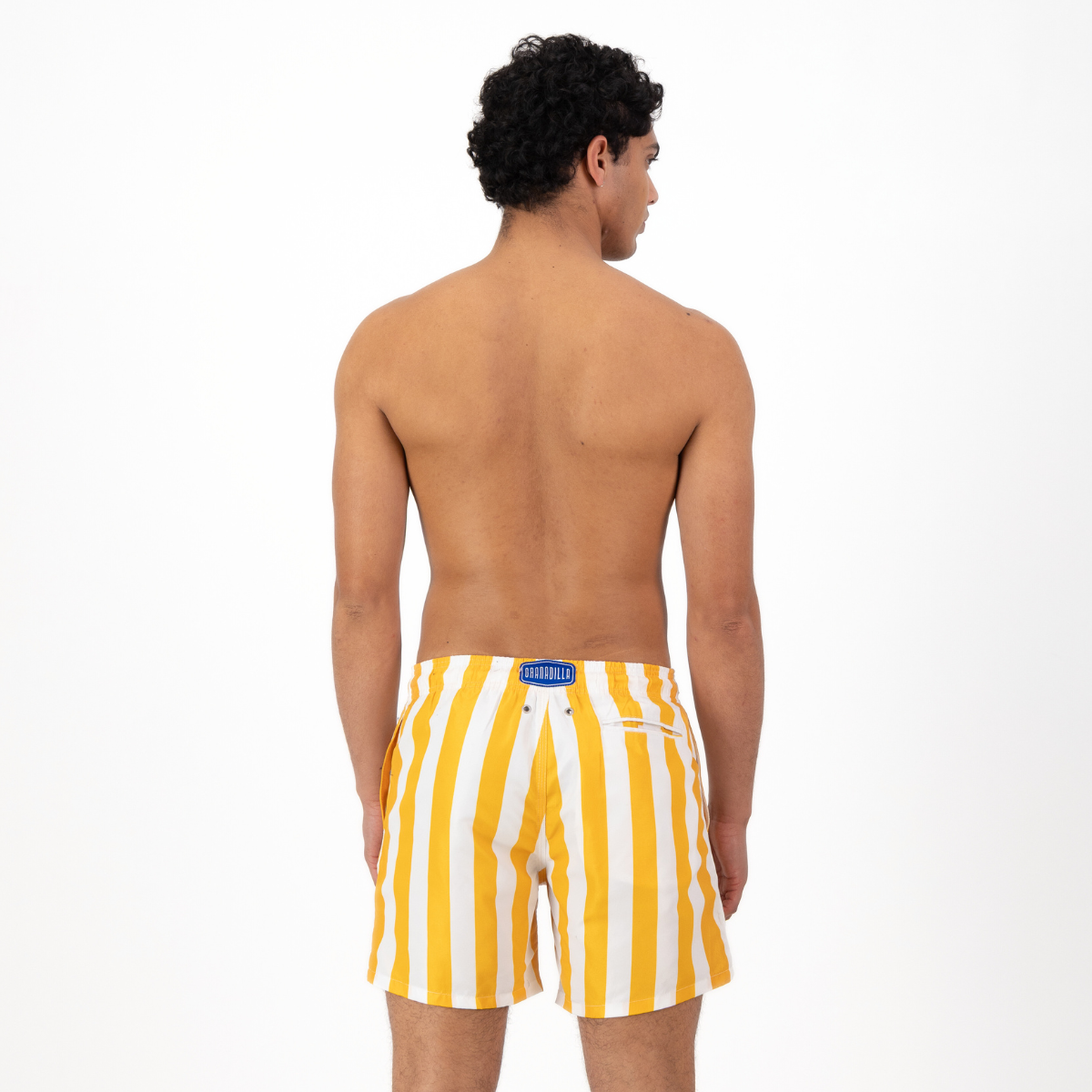 Mid-length Swim Shorts | Stripe / Yellow
