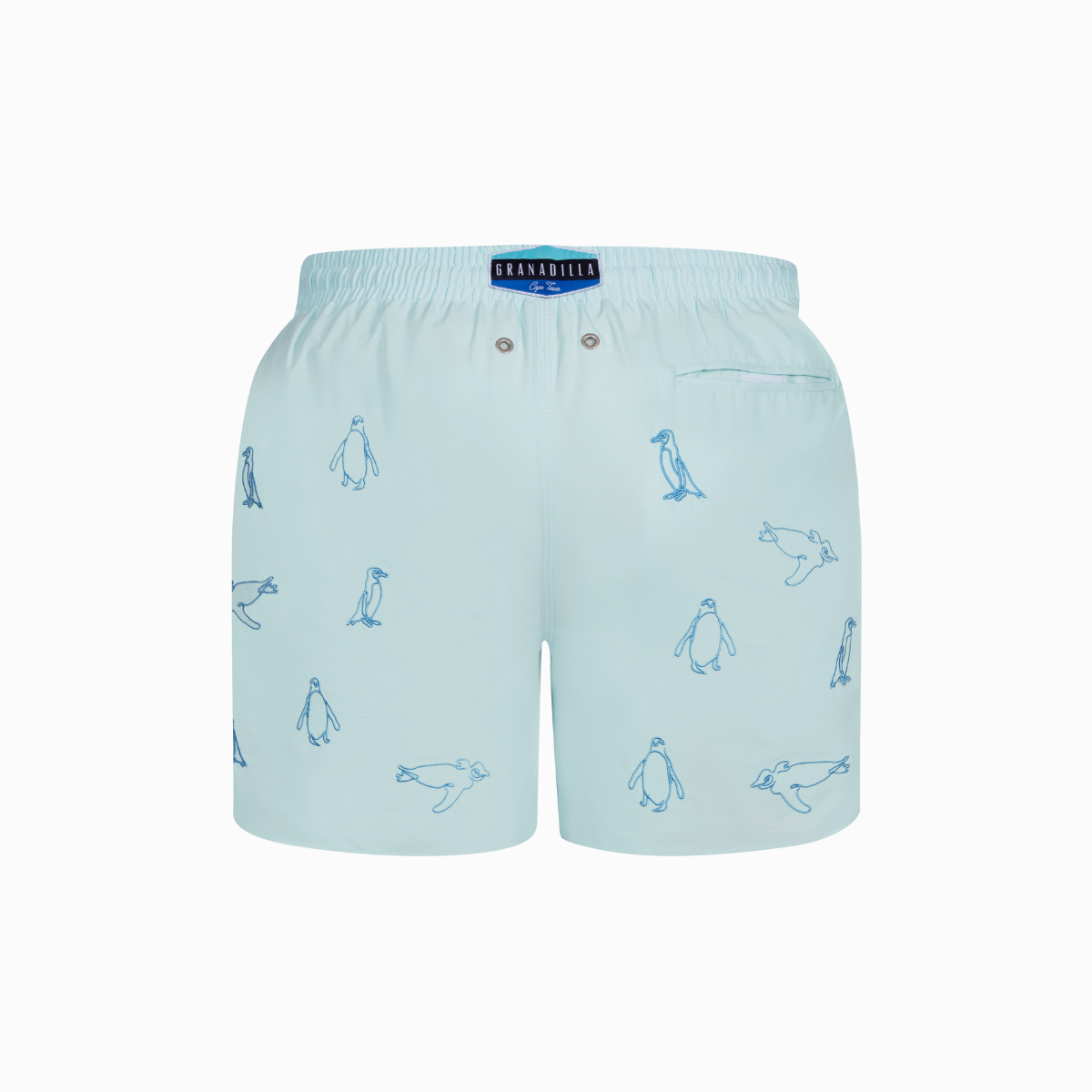 Mid-length Swim Shorts | Penguins Embroidery / Blue