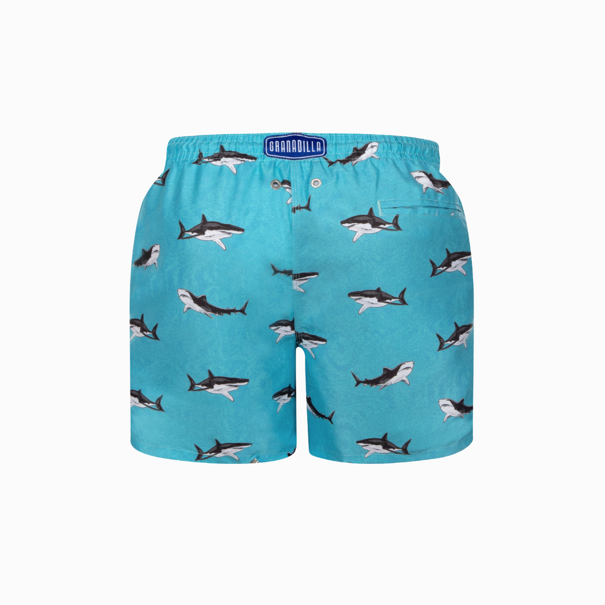 Mid-length Swim Shorts | Sharks / Teal