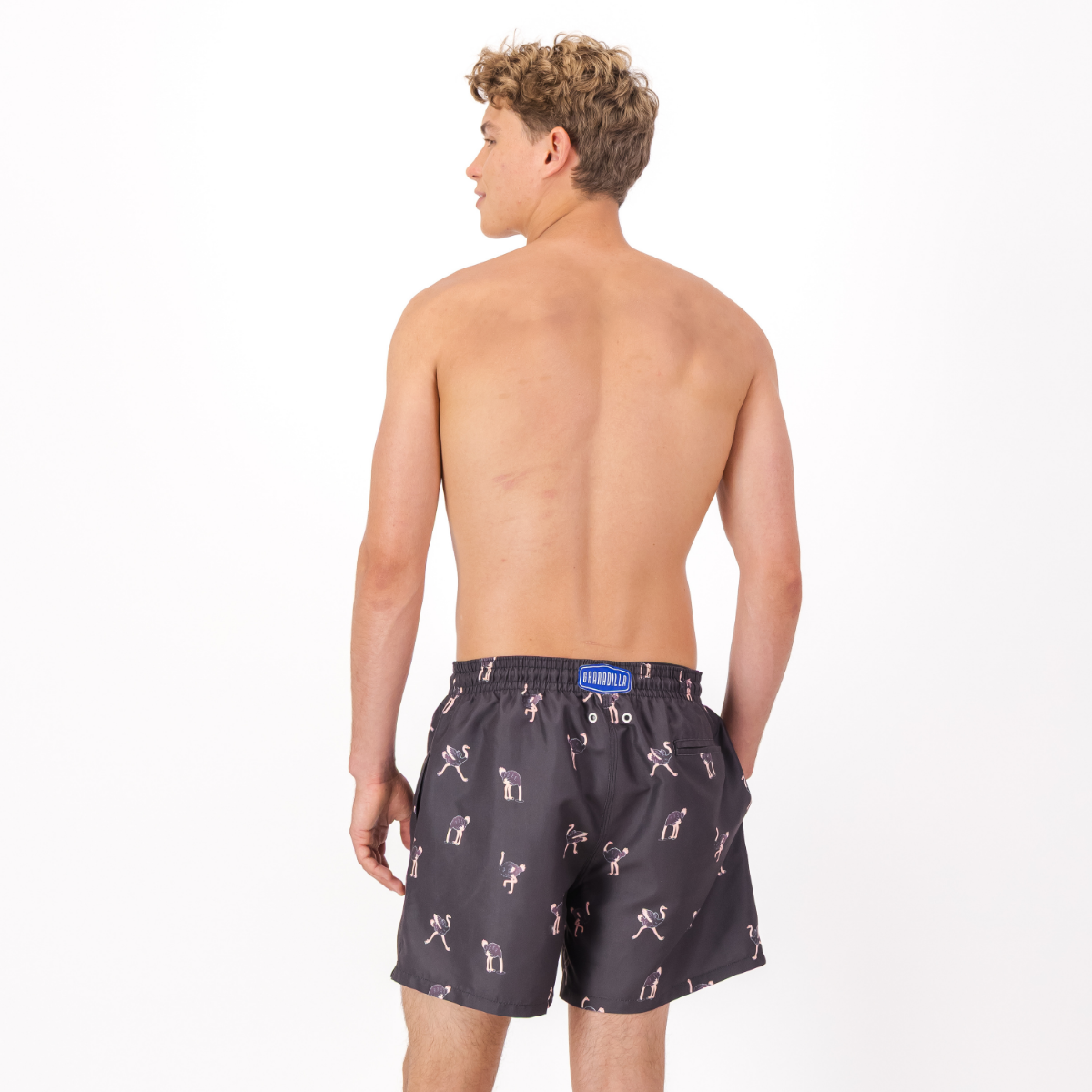 Mid-length Swim Shorts | Ostrich / Black