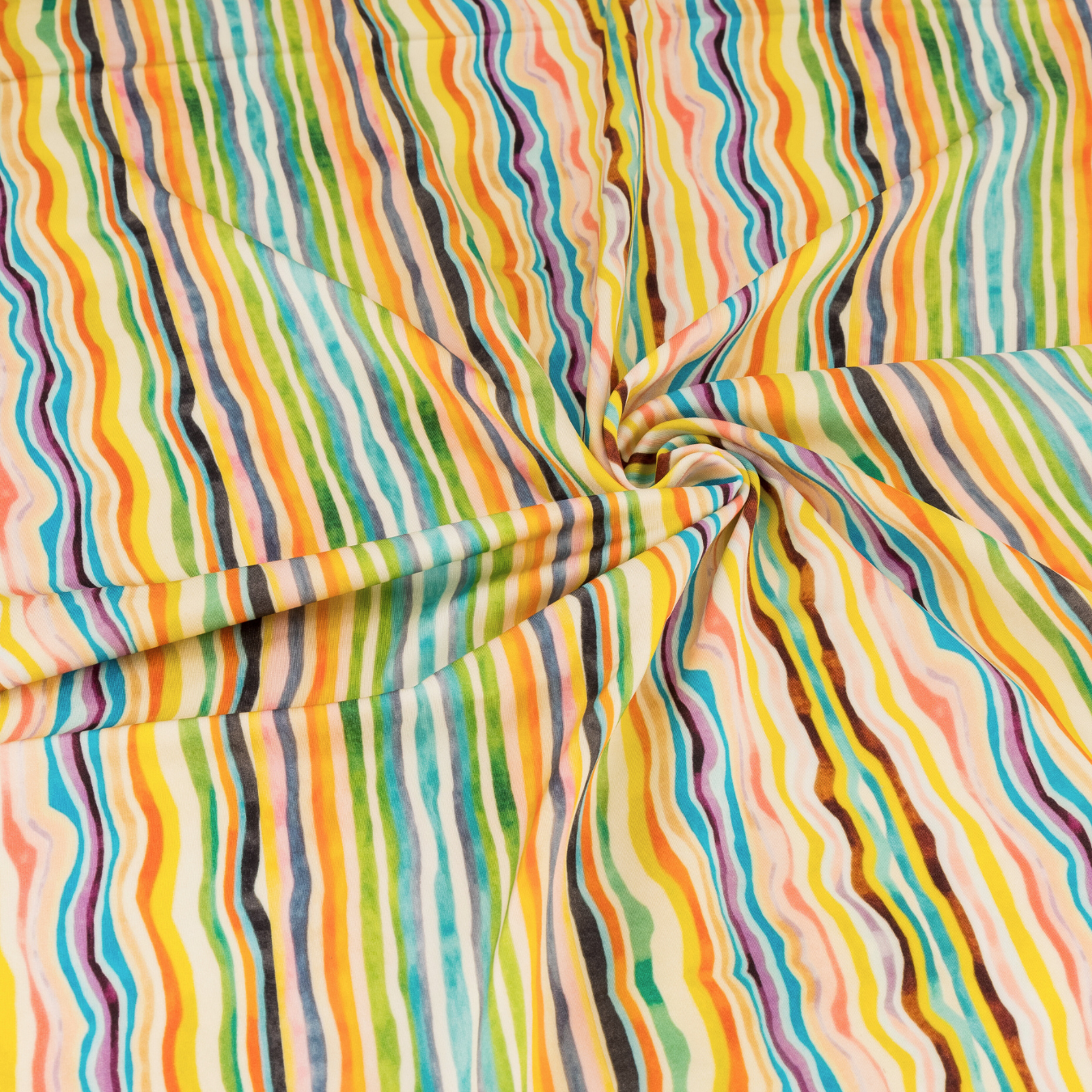 Multicolored striped fabric