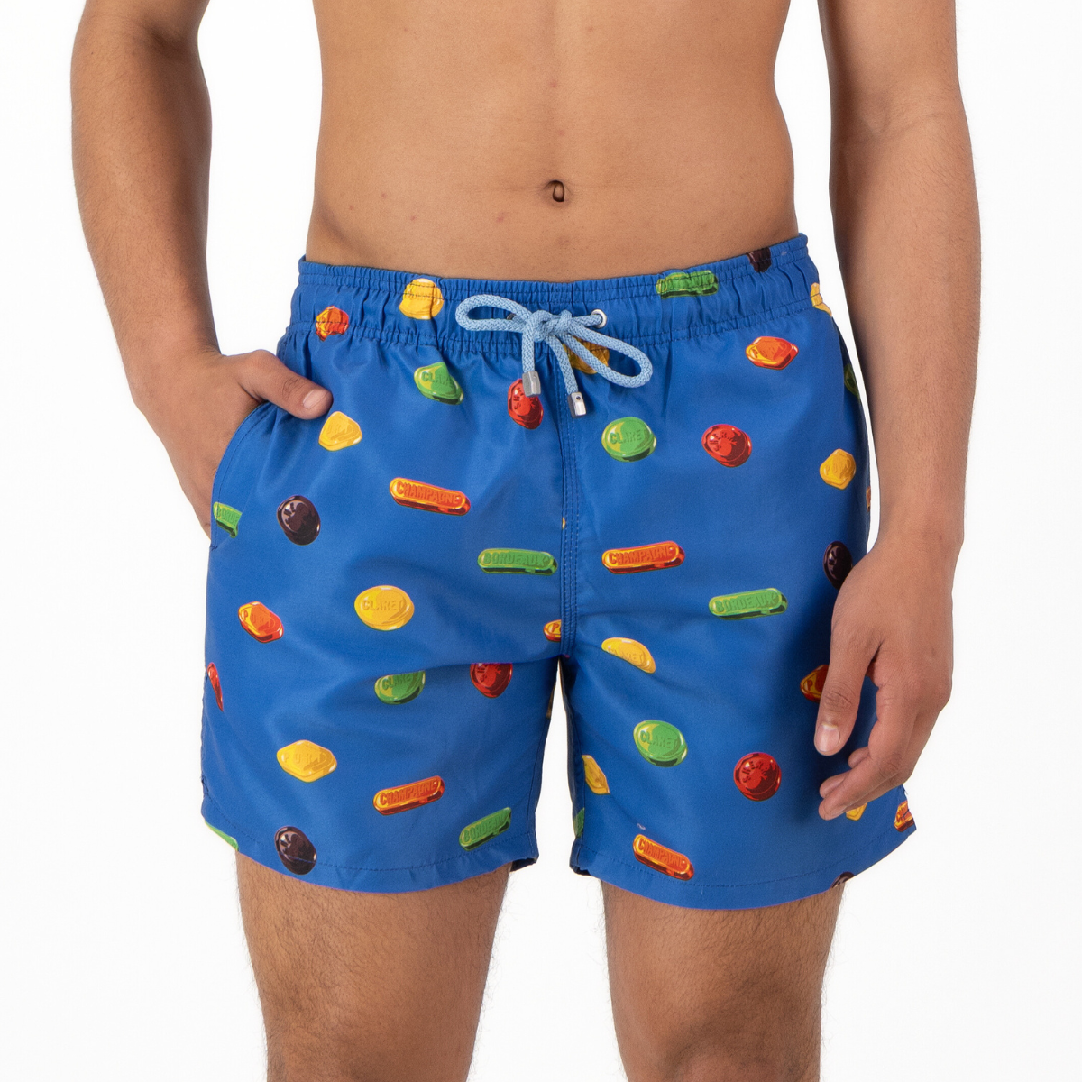 Mid-length Swim Shorts | Wine Gums / Cobalt