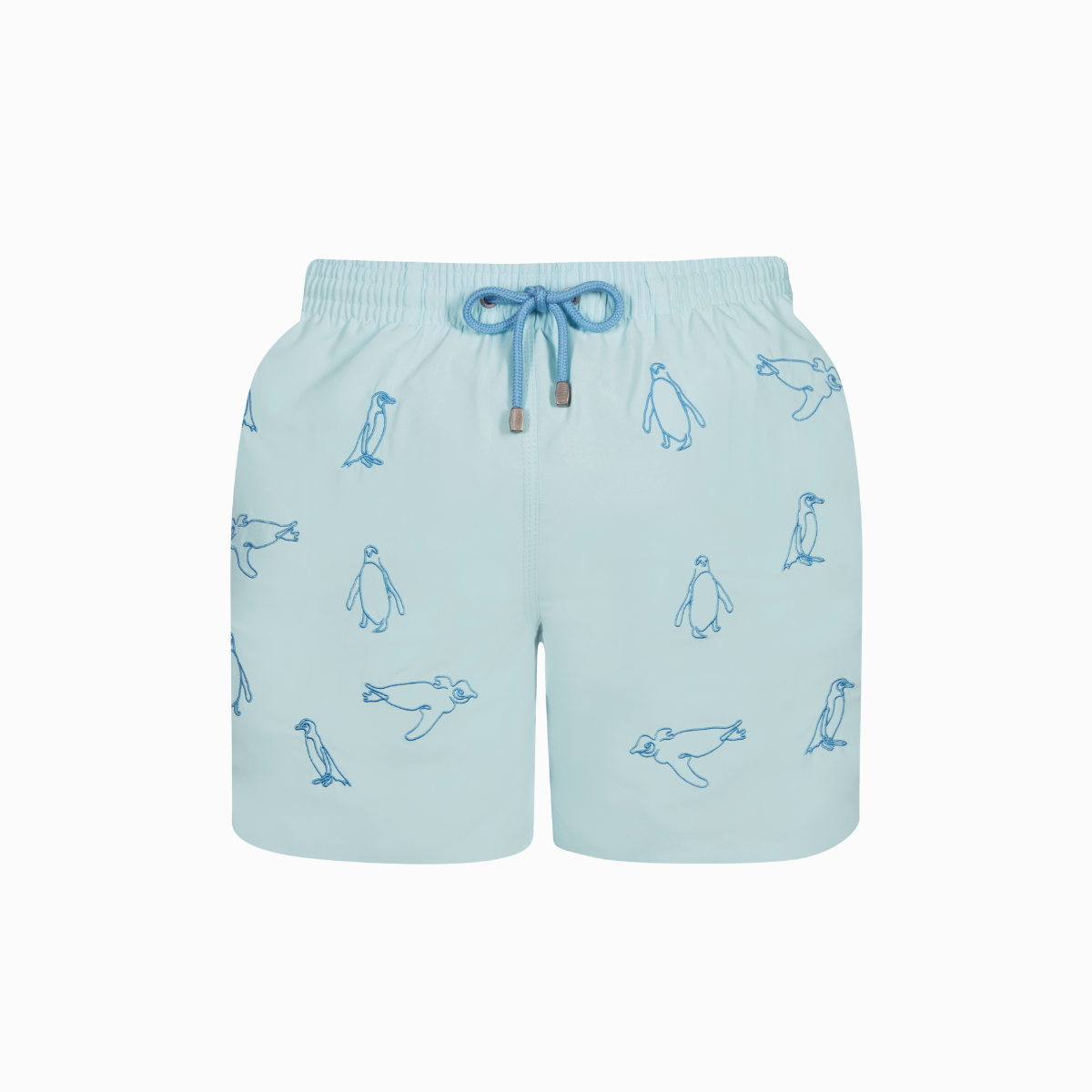 Mid-length Swim Shorts | Penguins Embroidery / Blue
