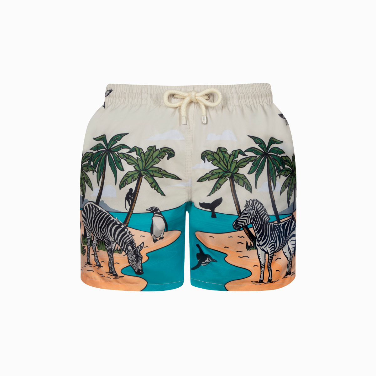 Mid-length Swim Shorts | Zebra / Cream