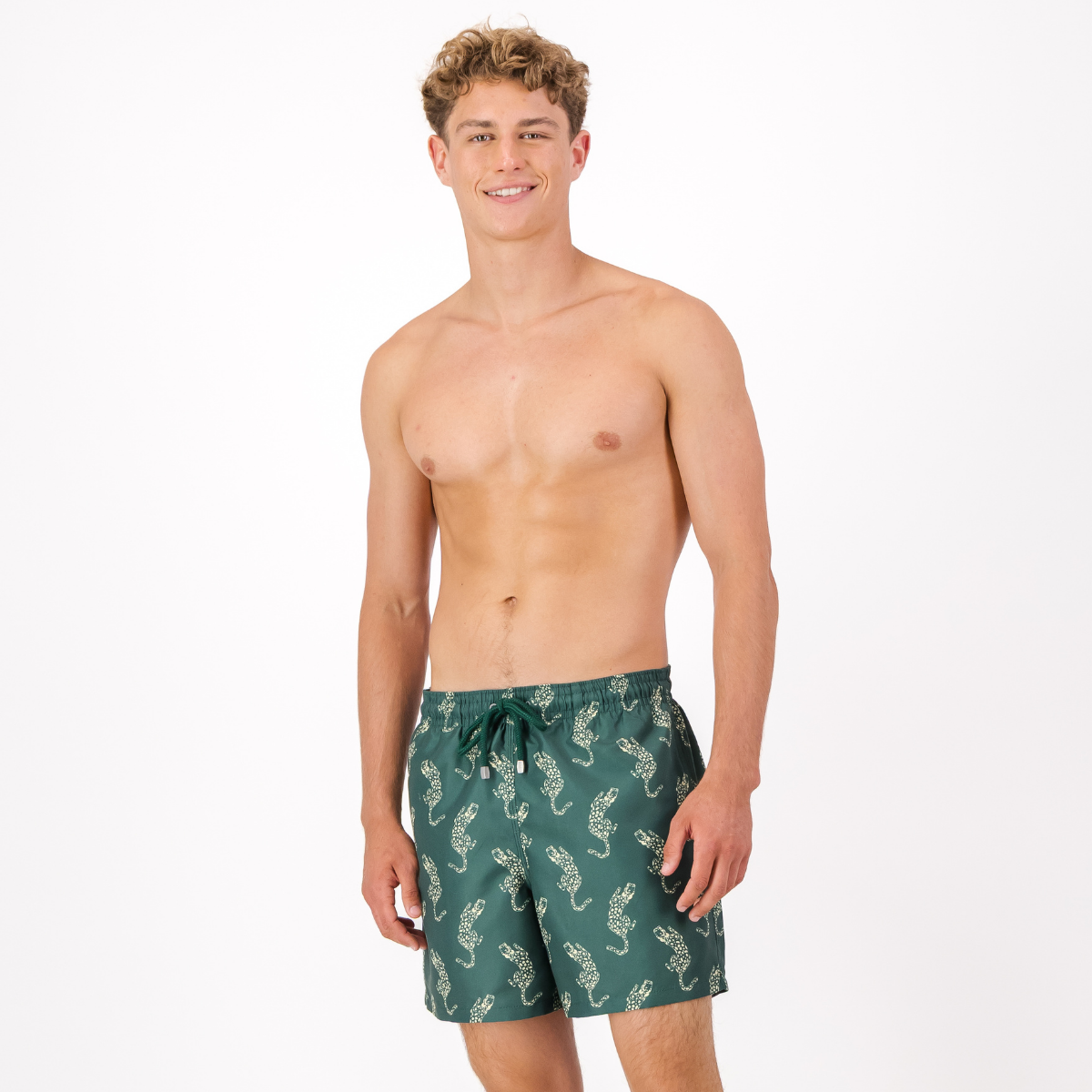 Mid-length Swim Shorts | Leopard / Emerald