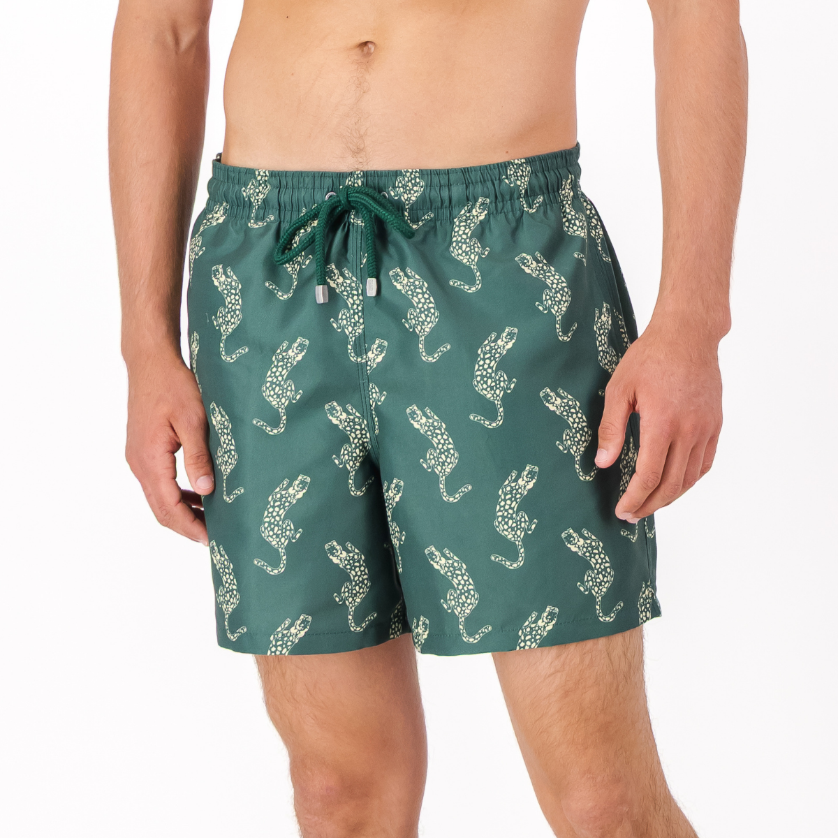 Mid-length Swim Shorts | Leopard / Emerald