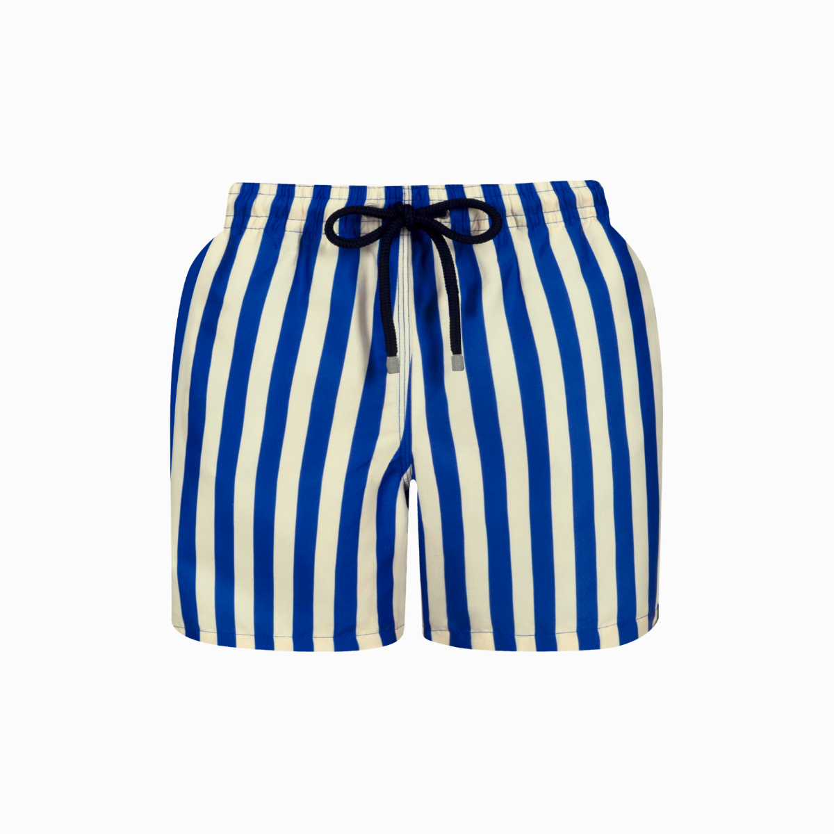 Mid-Length Swim Shorts | Blue Stripe / Yellow
