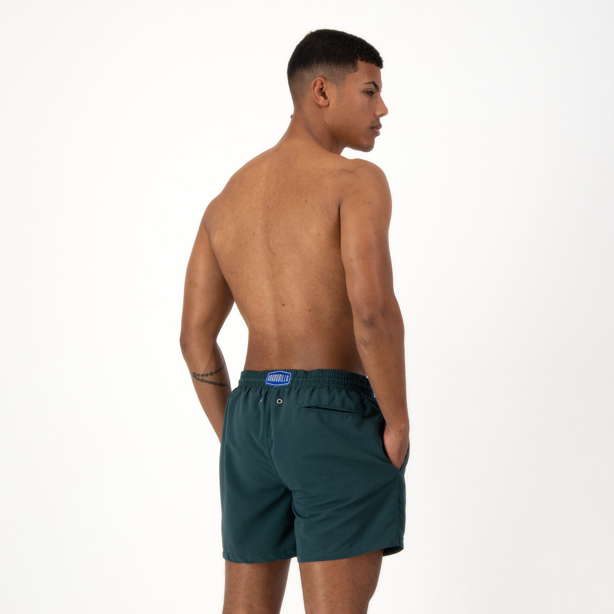 Mid-Length | Plain Embroidery  / Emerald