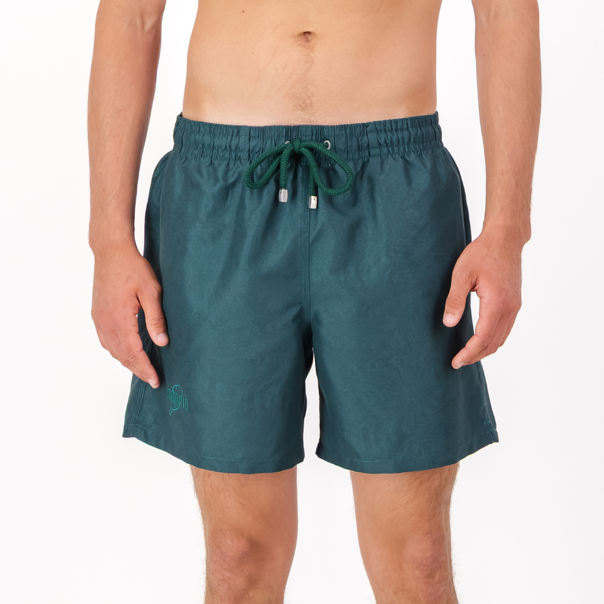 Mid-Length Swim Shorts | Stone Wash / Emerald