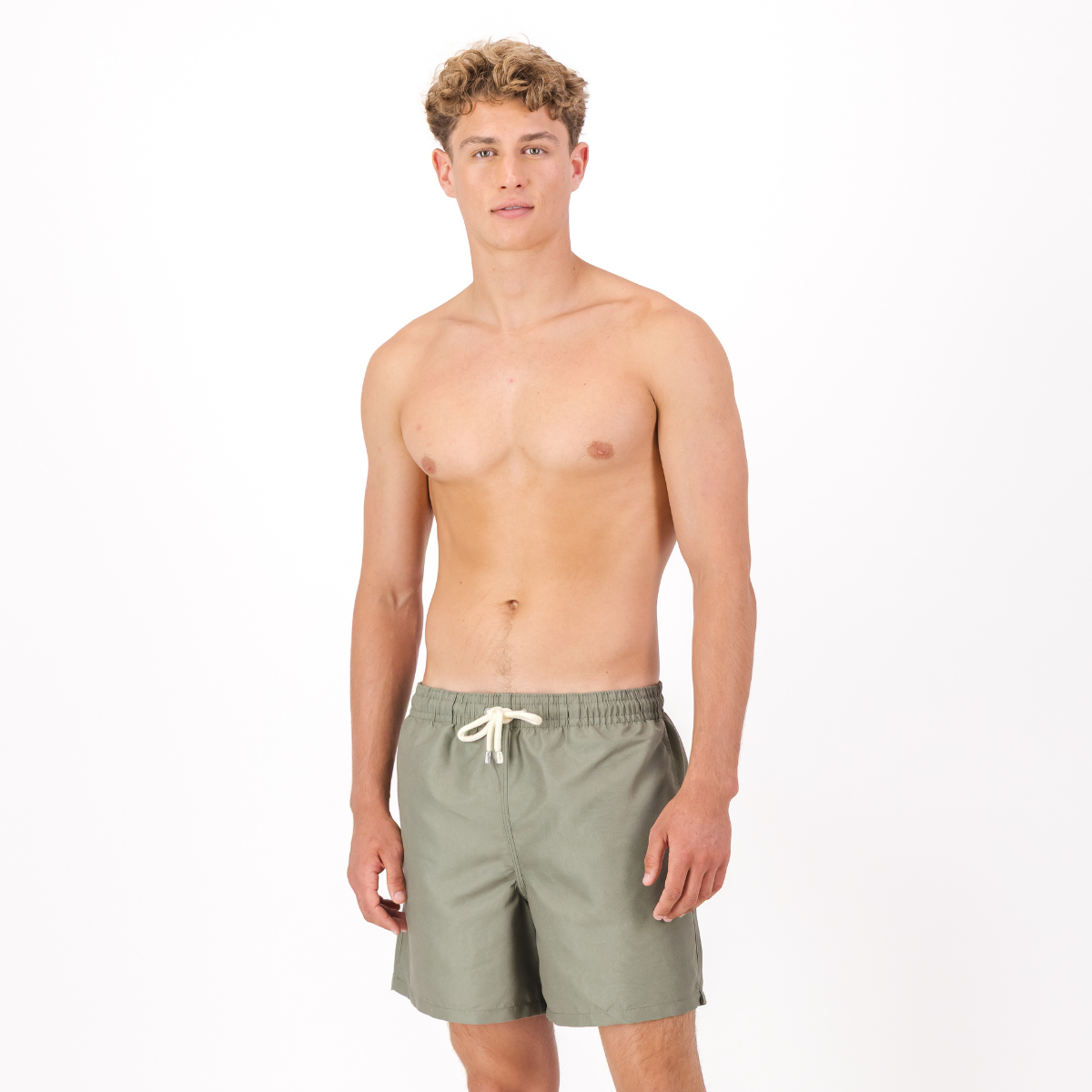 Mid-length Swim Shorts | Plain / Fatigue