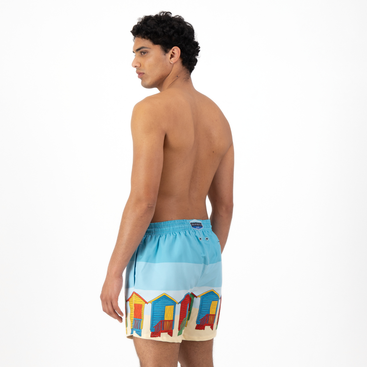 Mid-Length Swim Shorts | Muizenburg Huts / Blue