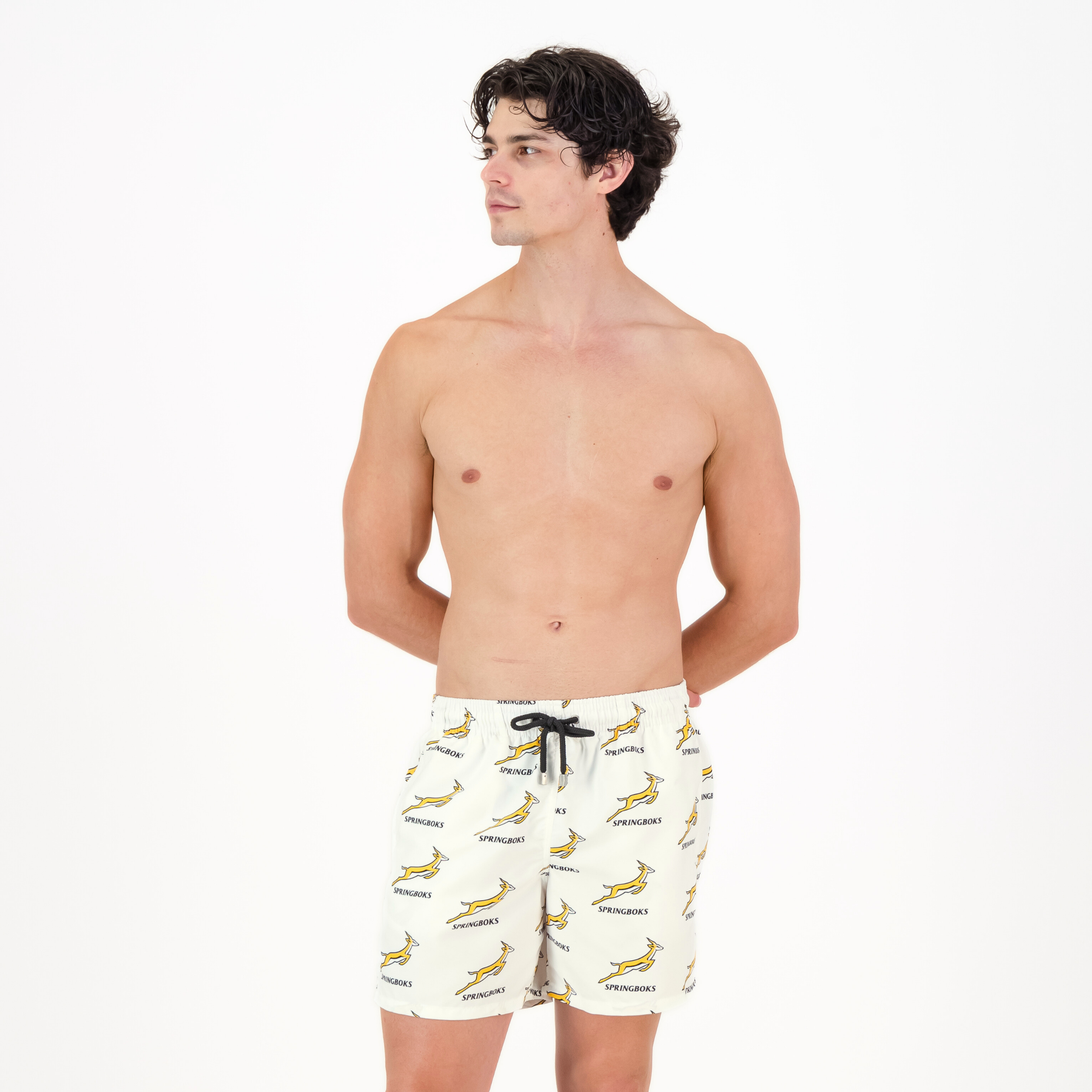 Mid-Length Swim Shorts | Springbok / White