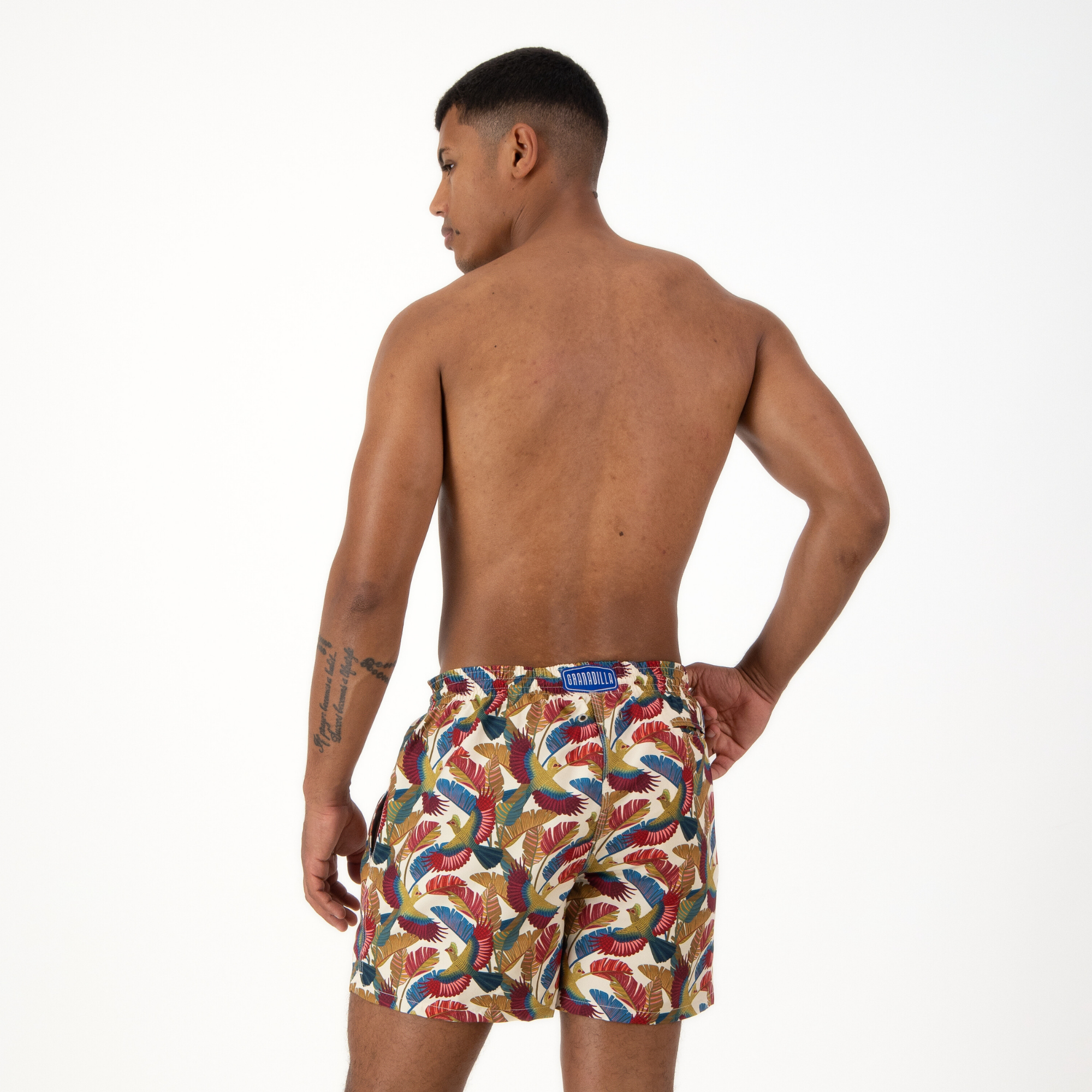 Mid-length Swim Shorts | Loerie / Cream