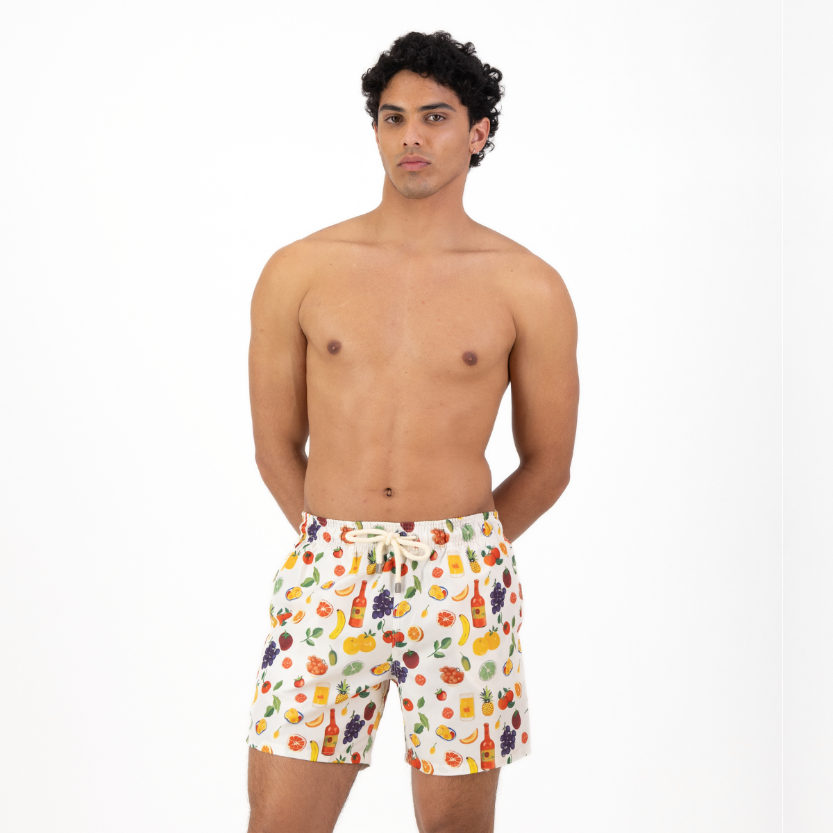 Mid-length Swim Shorts | Picnic / Cream