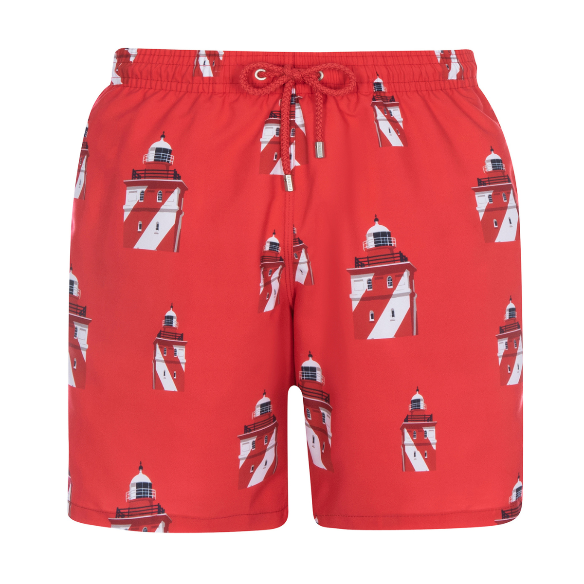 Long Swim Shorts Lighthouses Red Granadilla Swim