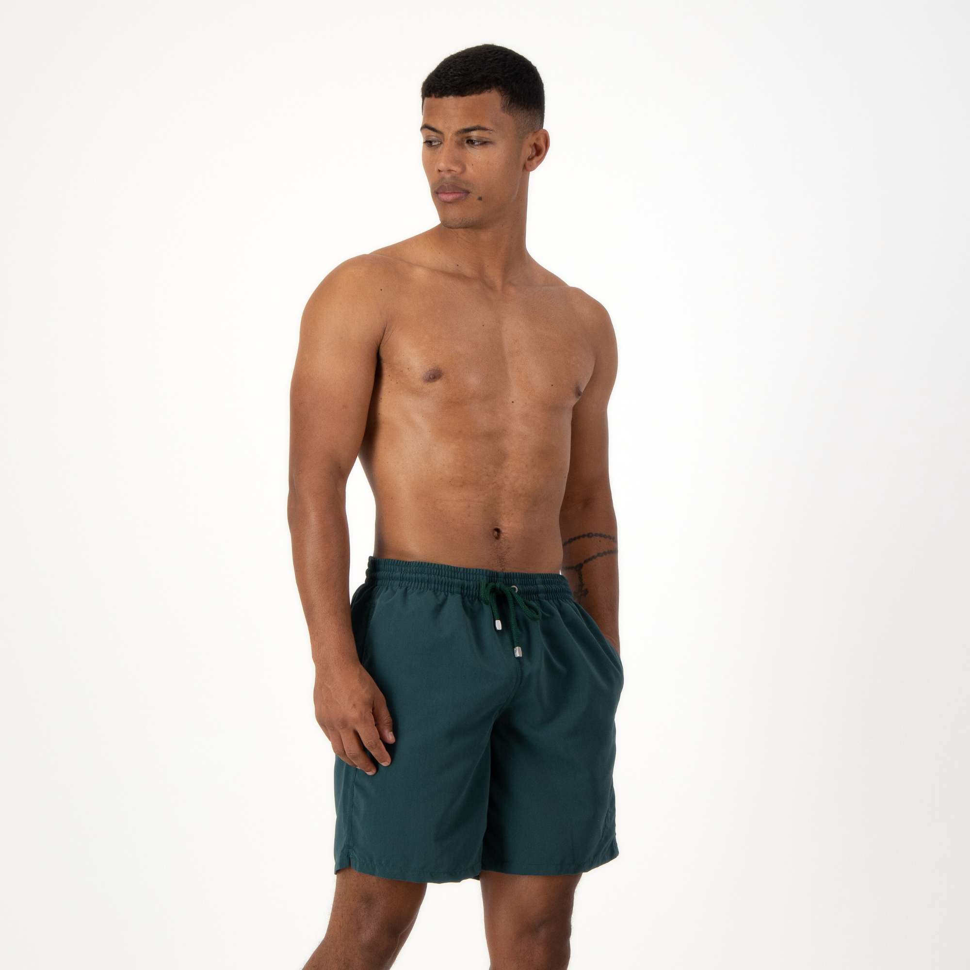 Long Swim Shorts Plain Emerald