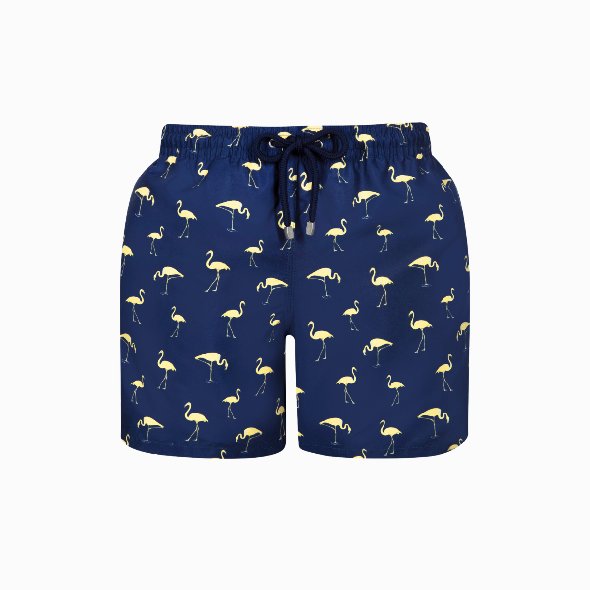 Mid-length Swim Shorts | Yellow Flamingos / Navy