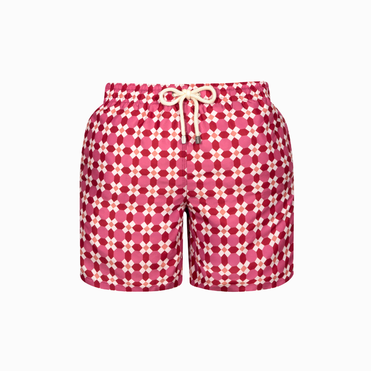 Mid-length Swim Shorts | Mosaic / Burgundy