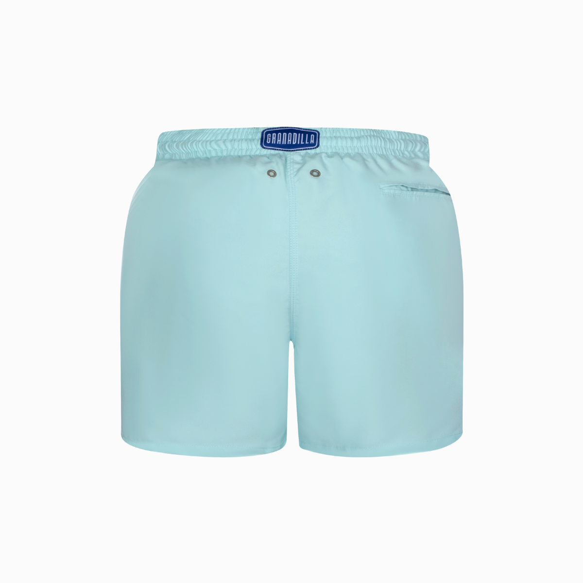 Mid-length Swim Shorts | Plain Embroidery / Light Blue