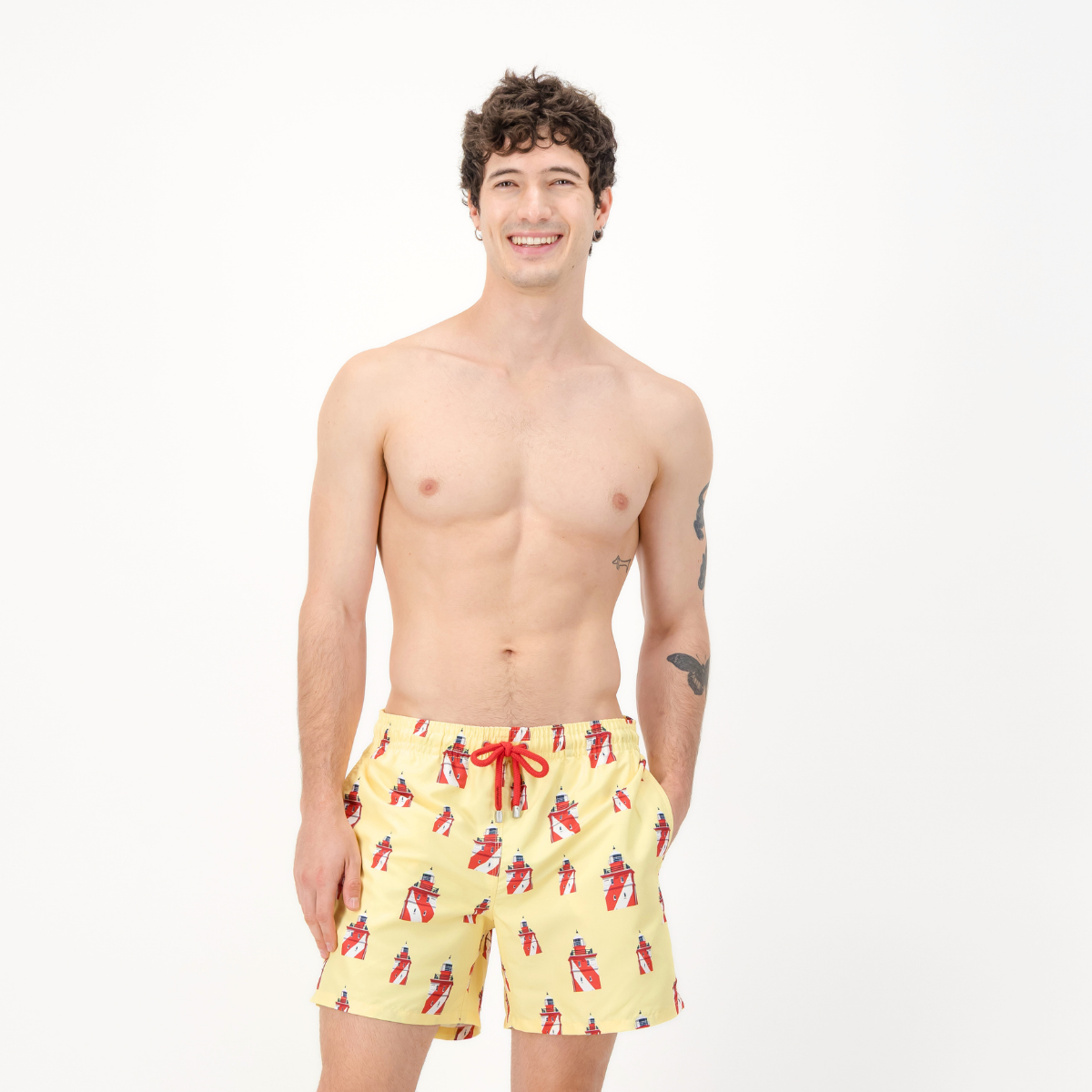 Mid-Length Swim Shorts | Lighthouse / Butter Yellow