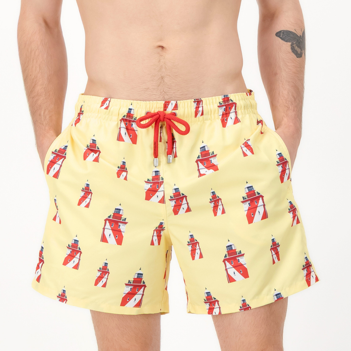 Mid-Length Swim Shorts | Lighthouse / Butter Yellow
