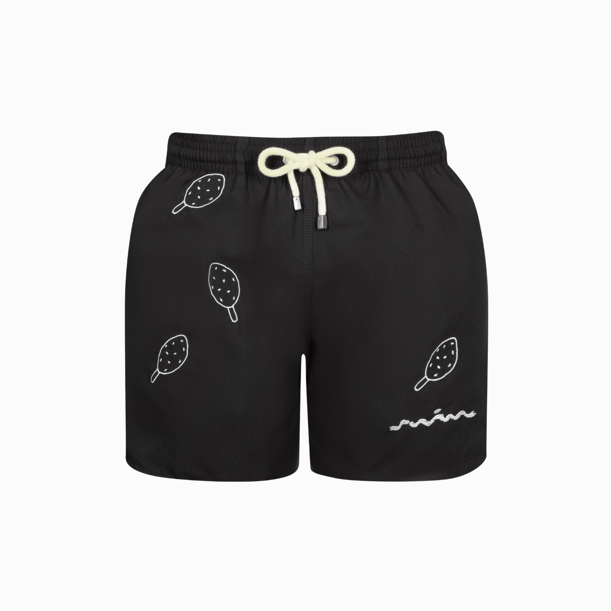 Mid-length Swim Shorts | Lolly Embroidery / Black