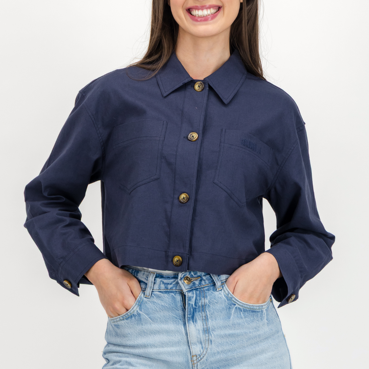 Womens Shacket | Plain / Navy