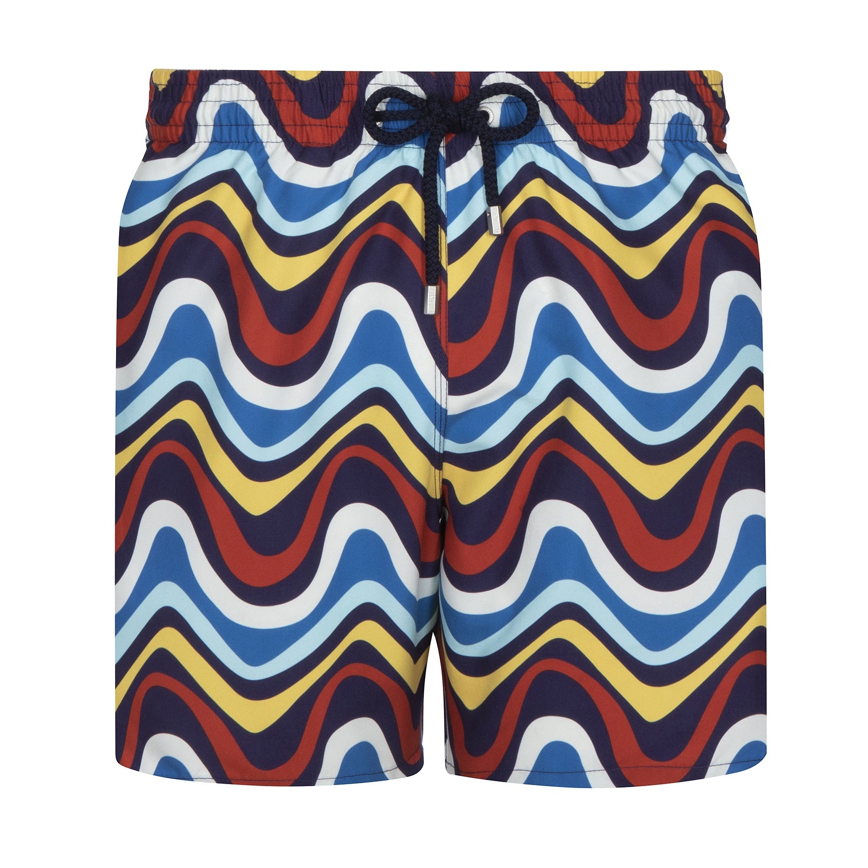 Mid-length Swim Shorts | Wavy Stripes / Multi