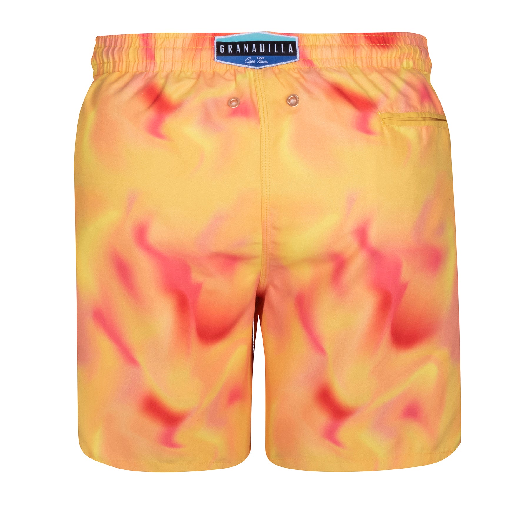 Mid-length Swim Shorts | Flaming Tie-Dye / Orange