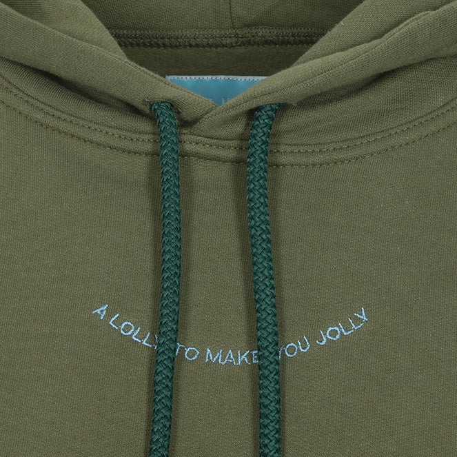 Granadilla Swim Fitted Hoodie | Smile Lolly To Make You Jolly / Olive