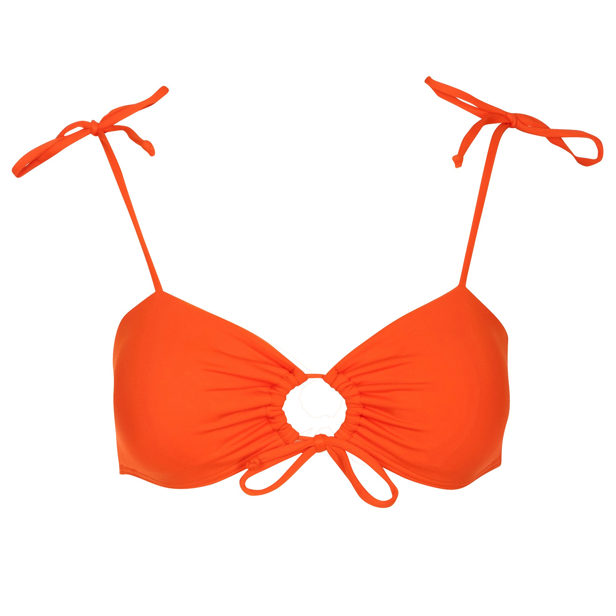 Granadilla Bandeau Bikini Top | Sunset Red