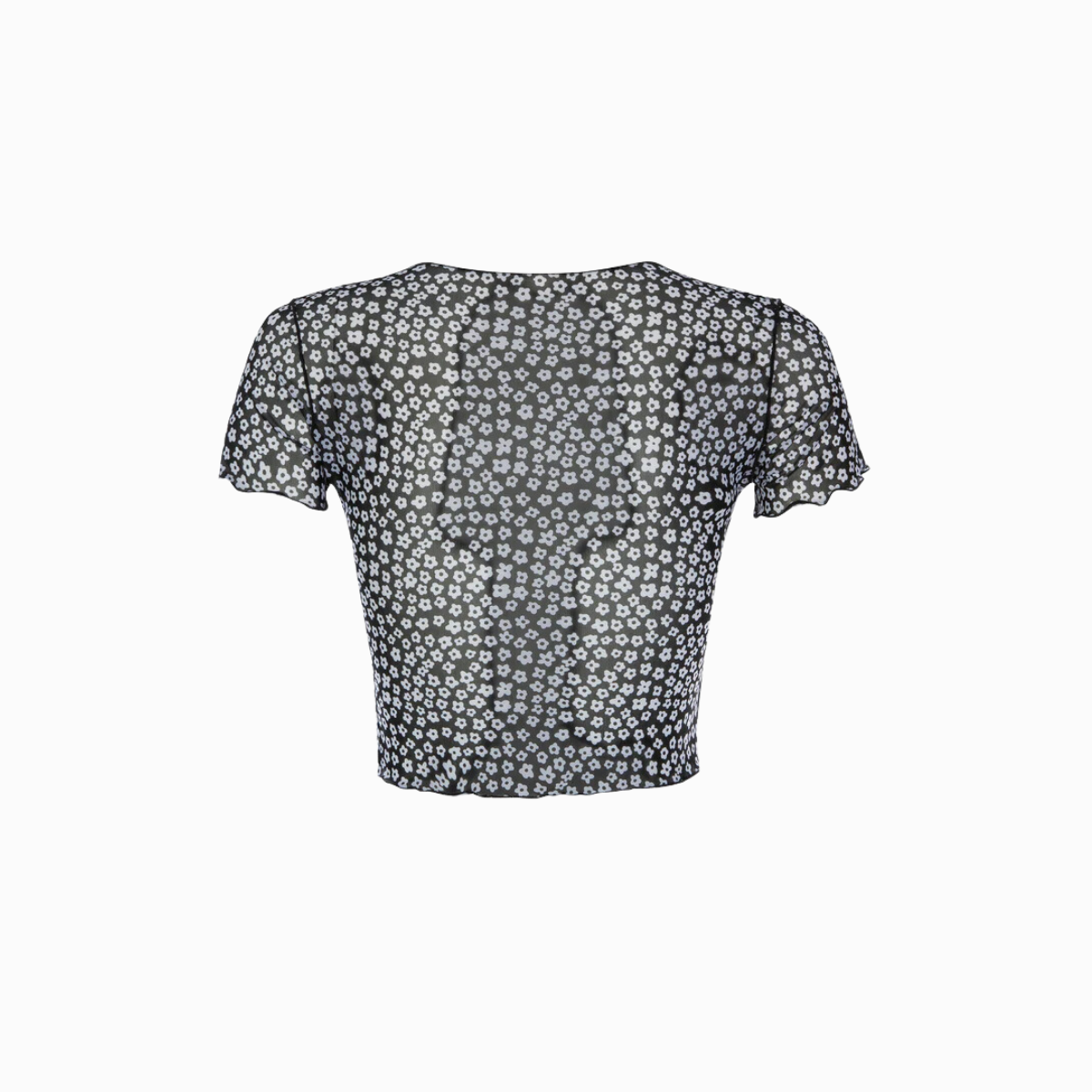 Mesh Crop Top | Baby Daisy Black