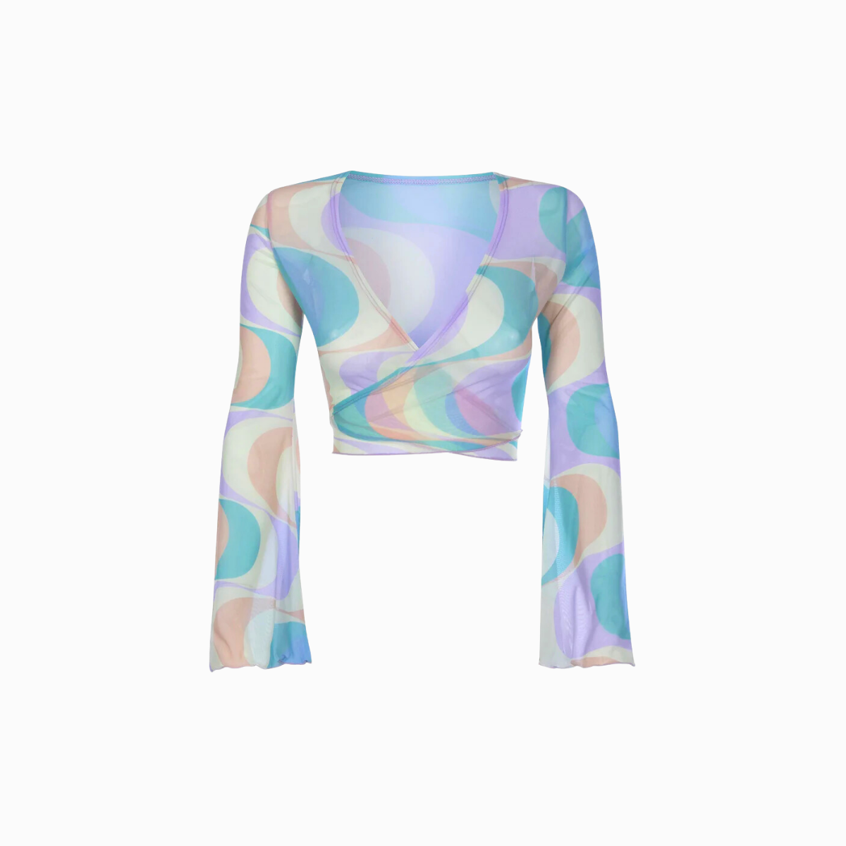 Mesh Wrap Top | Candy Waves