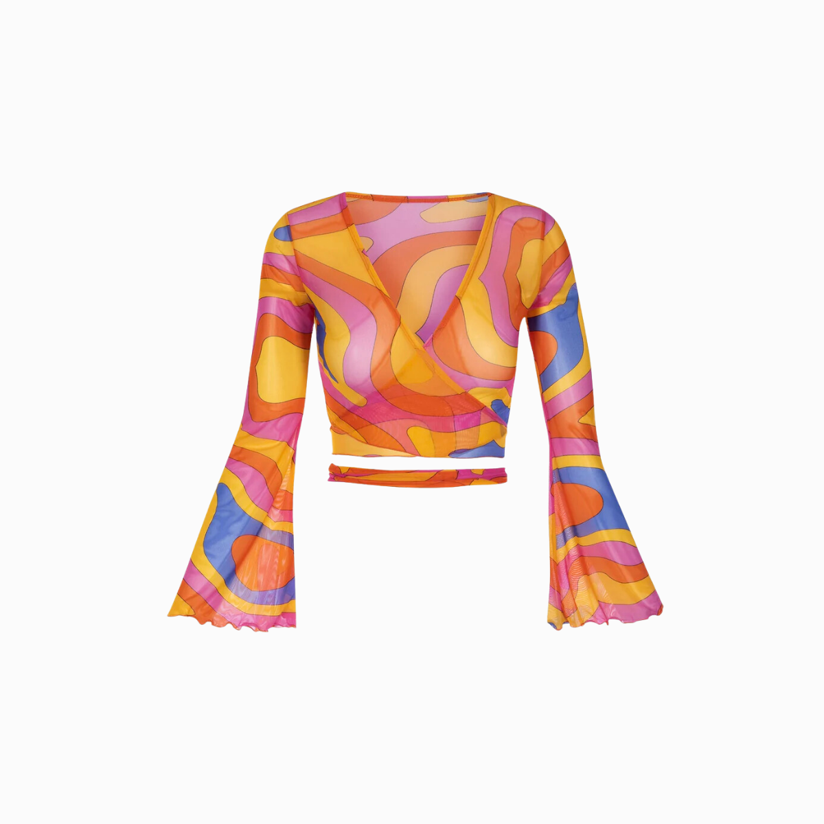 Mesh Wrap Top | Bright Groovy