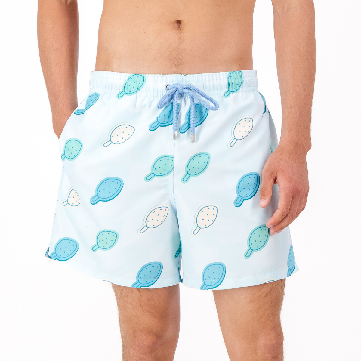 Mid-length Swim Shorts | Checkerboard Lolly / Blue