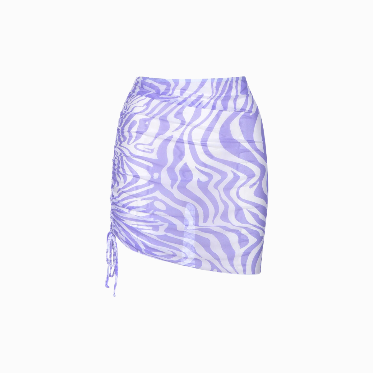 Mesh Ruched Skirt | Zebra Lilac