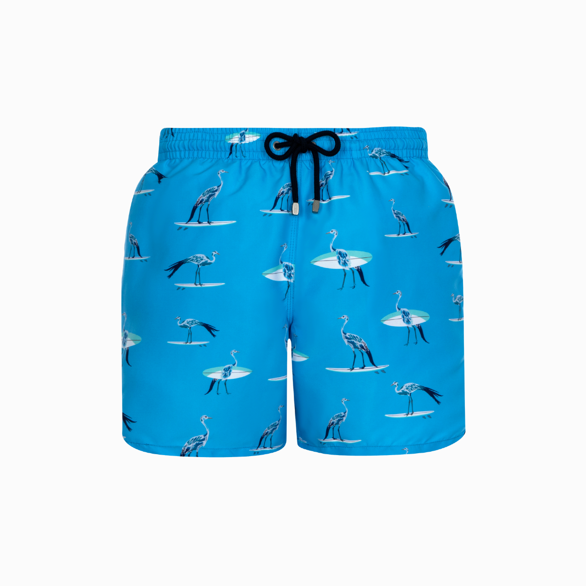 Mid-length Swim Shorts | Crane Surfer / Light Blue