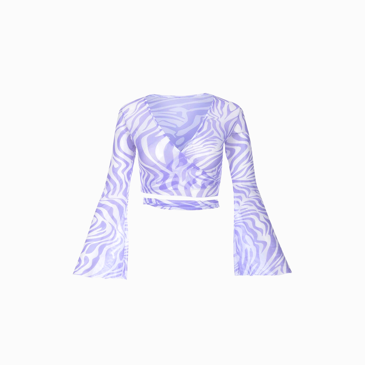 Mesh Wrap Top | Zebra Lilac